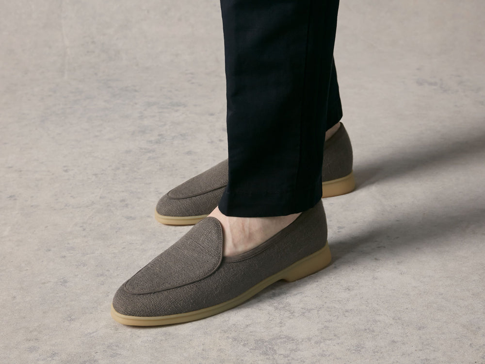 Stride Loafers in Fiji Grey Merlinen with Natural Sole