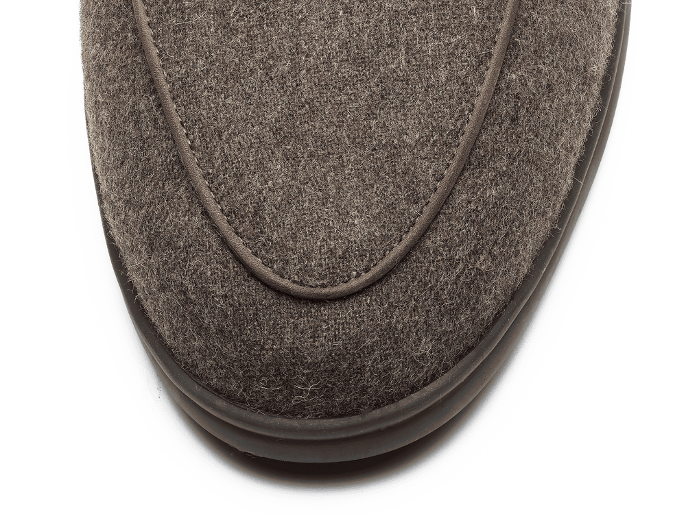 Stride Loafers in Grisaille Flannel with Shearling Lining