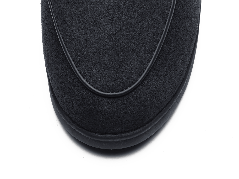 Stride Loafers in Midnight Navy Haptic Suede with Dark Sole
