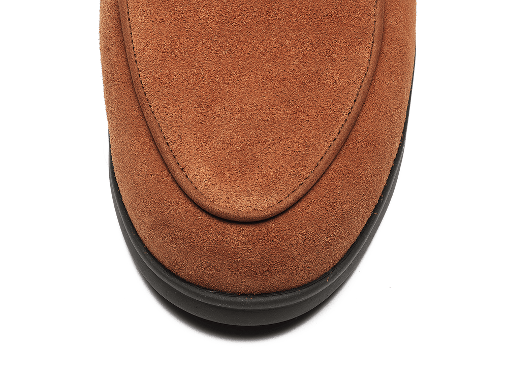 Stride Loafers in Moyen Brown Suede with Shearling Lining
