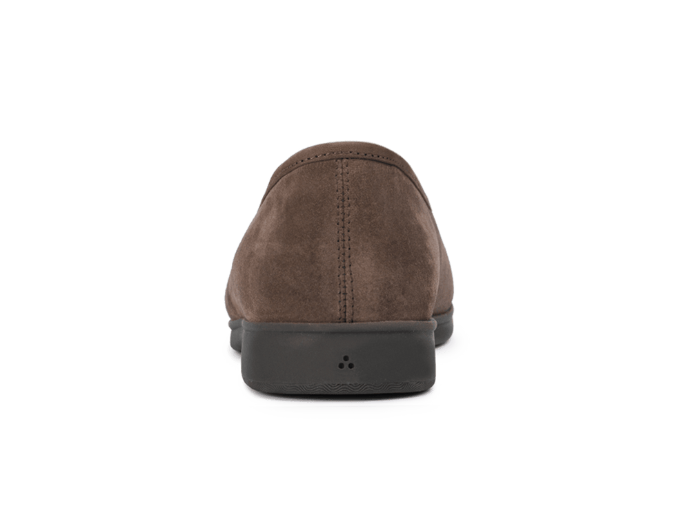 Stride Loafers in Deep Taupe Suede with Shearling Lining Dark Sole