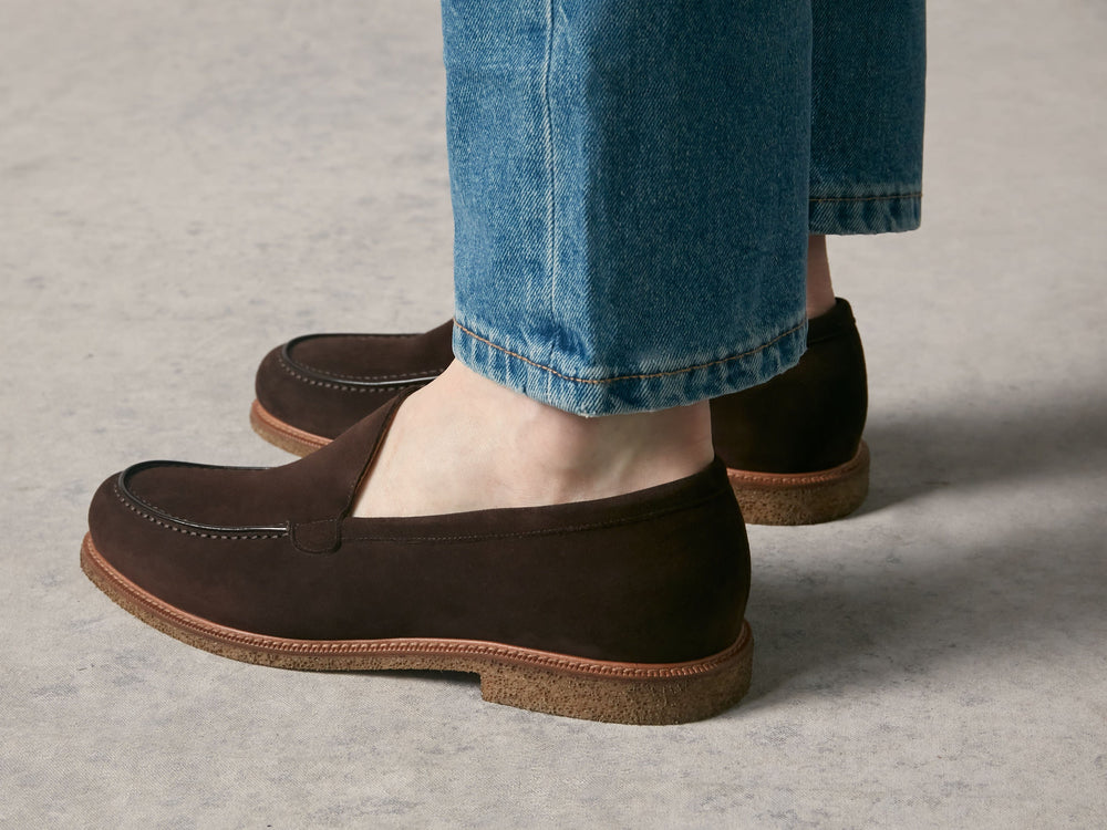 Antibes Loafers in Moka Brown Luxe Suede