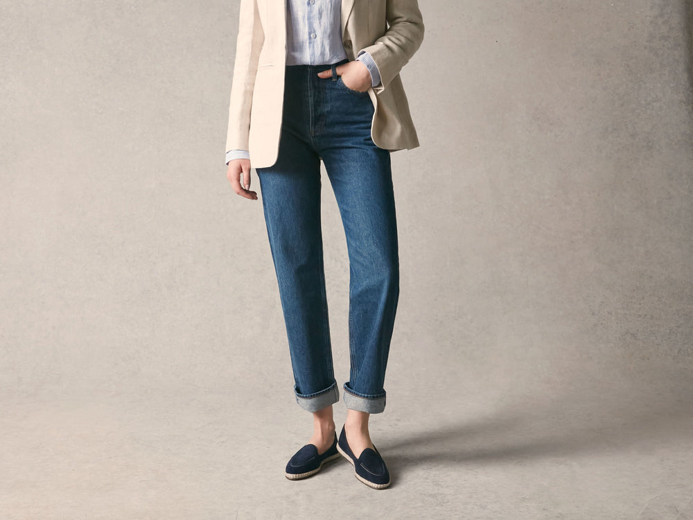 Calvi Espadrilles in Marina Navy Luxe Suede and Gros Grain