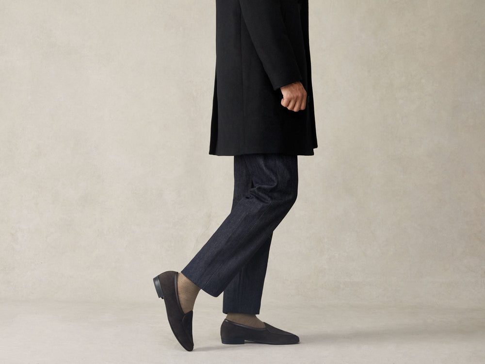 Sagan Rubber Loafers in Lusitanias Dark Brown Asteria Suede