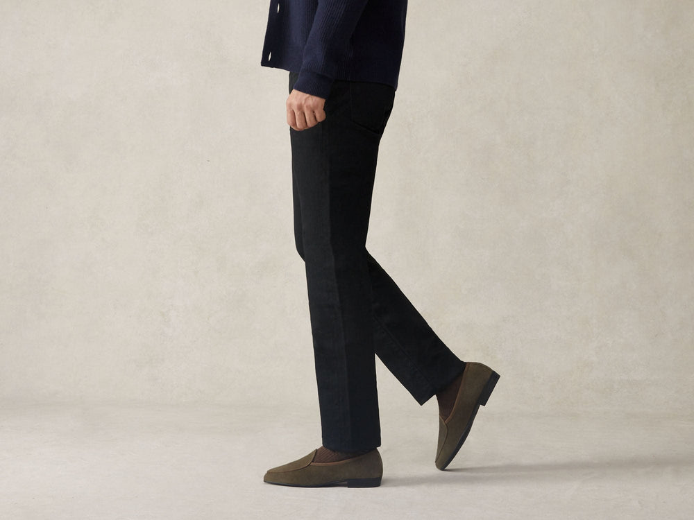 Sagan Rubber Loafers in Olivine Green Asteria Suede