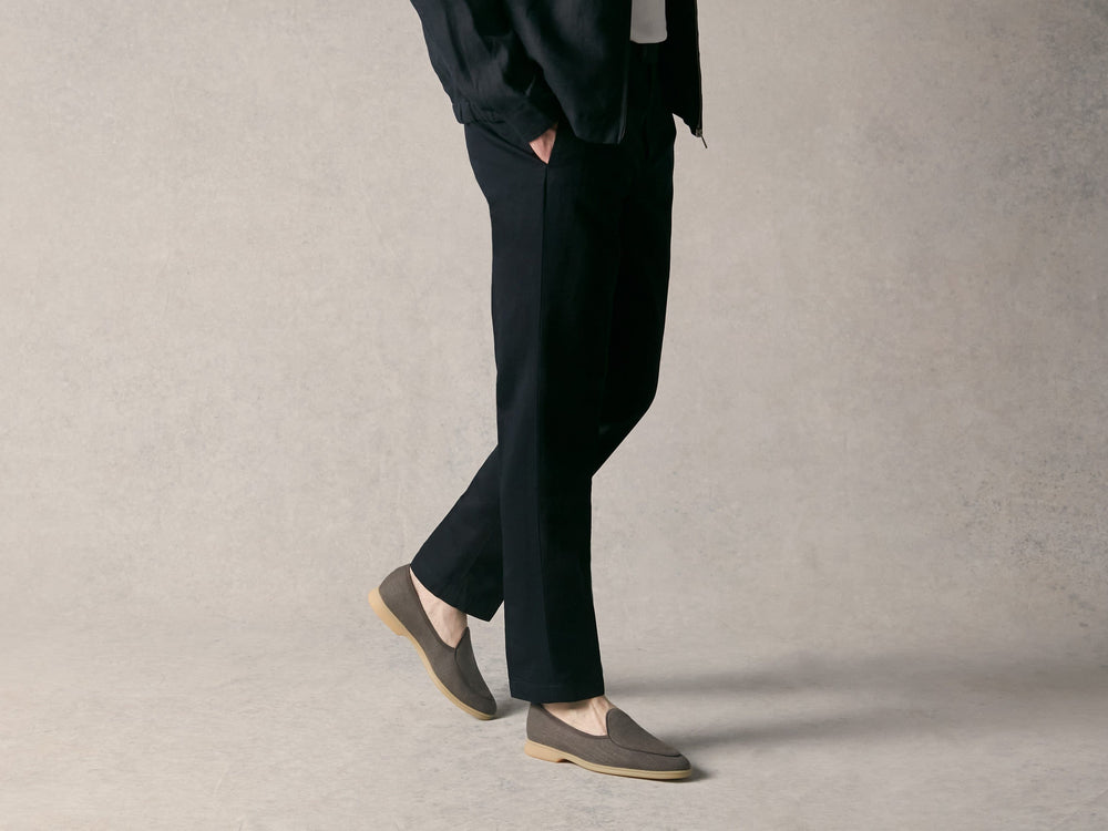 Stride Loafers in Fiji Grey Merlinen with Natural Sole