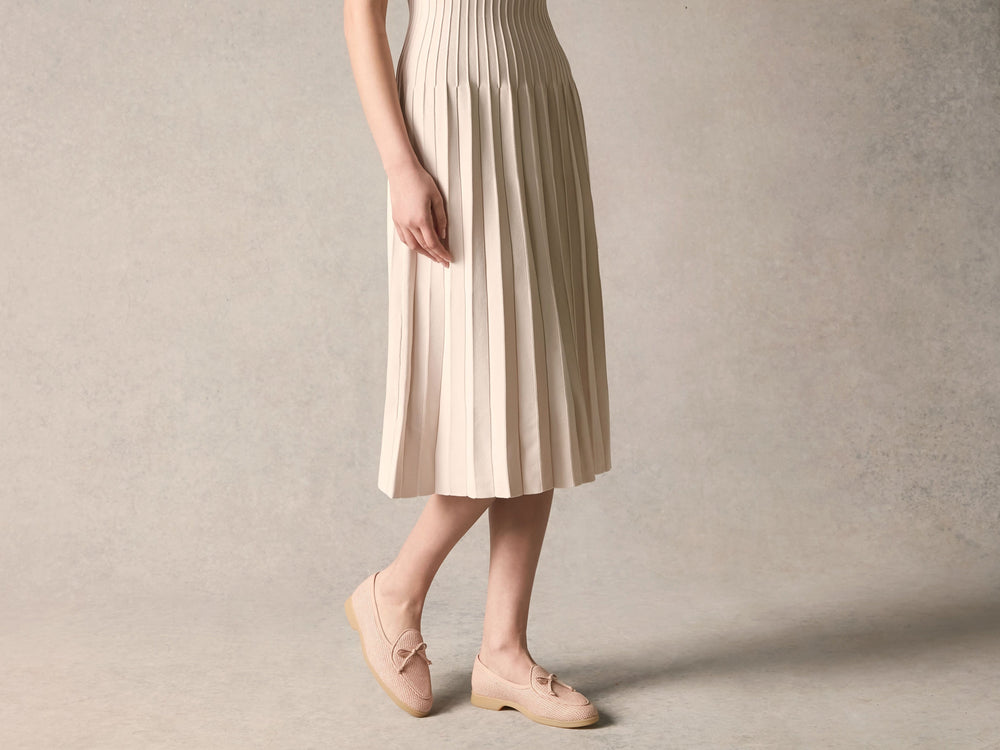 Stride String Loafers in Angel Powder Raffia with Natural Sole