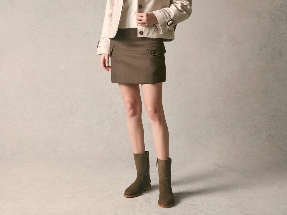 Treve Boots in Olivine Green Asteria Suede