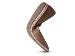 Calvi Slippers in Noix Brown Luxe Suede and Gros Grain