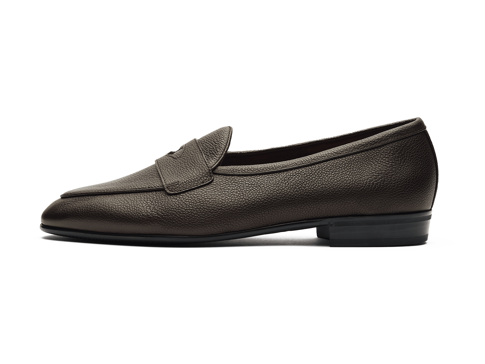 Sagan Rubber Ginkgo Loafers in Dark Brown Lunar Grain Calf