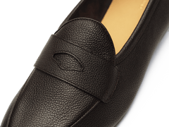 Sagan Rubber Ginkgo Loafers in Dark Brown Lunar Grain Calf