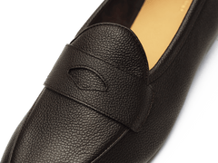Sagan Rubber Ginkgo Loafers in Dark Brown Lunar Grain Calf