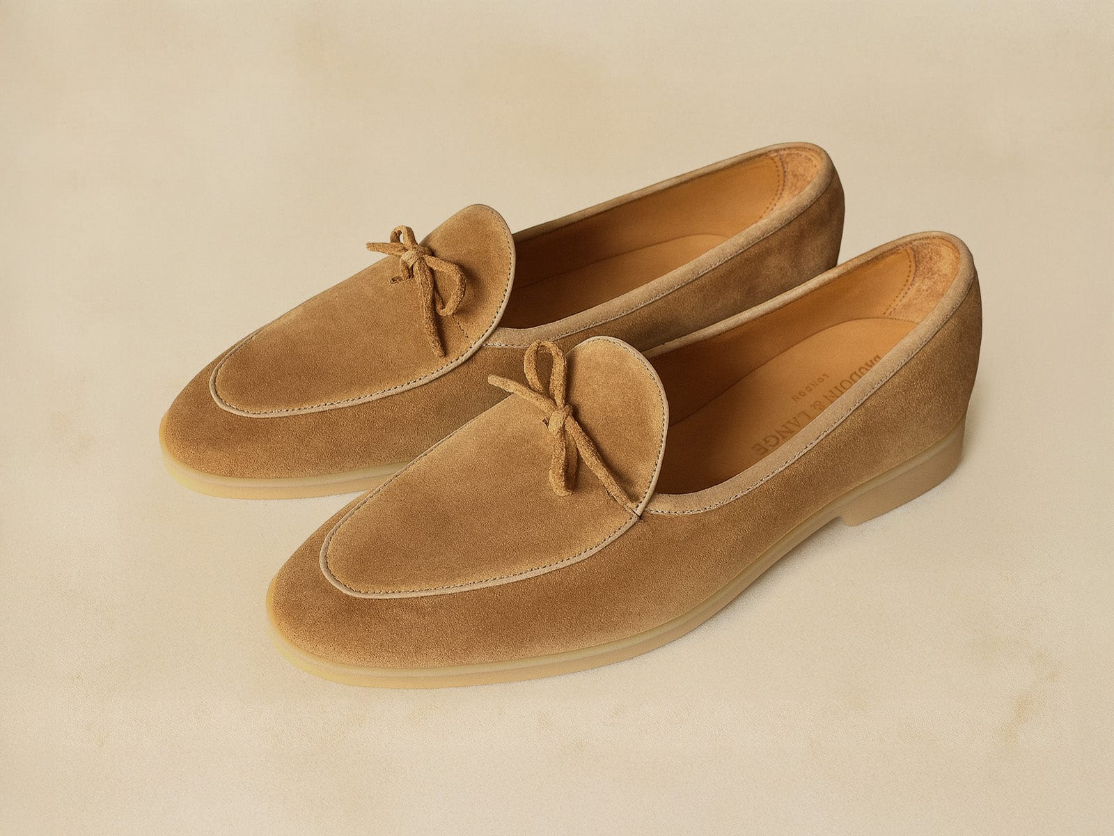 Stride String Loafers in Clay Glove Suede
