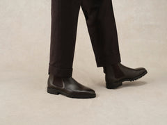 Ribot Boots in Dark Brown Hatch Grain Calf
