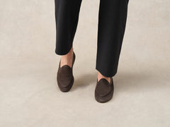 Sagan Classic Loafers in Bark Grey Asteria Suede