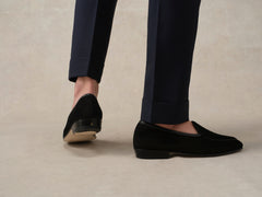 Sagan Classic Loafers in Obsidian Black Asteria Suede