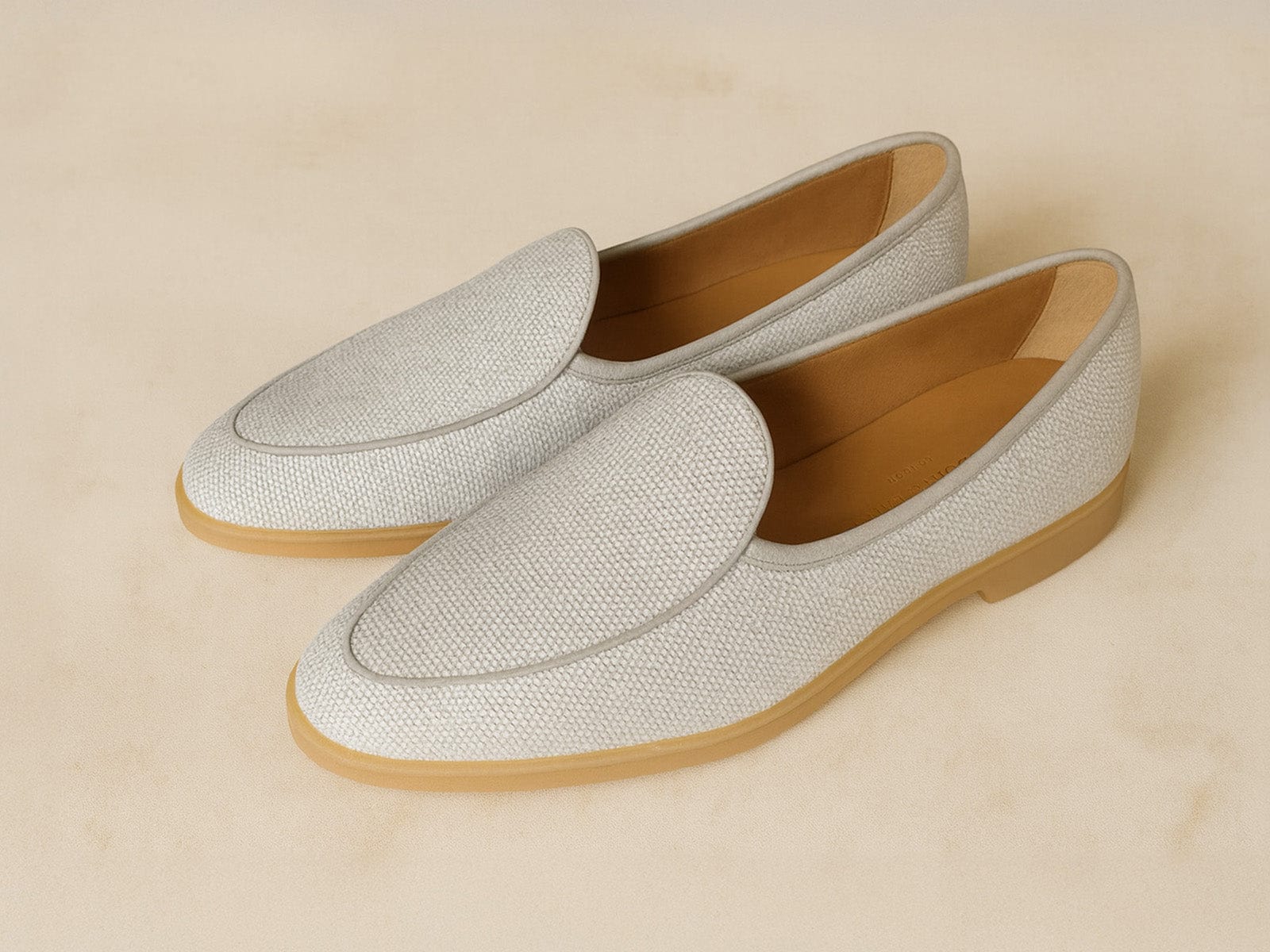 Stride Loafers in Light Grey Linen