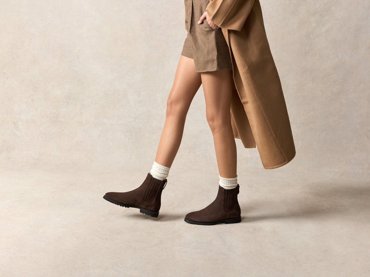 Arlington Chelsea Boots in Dark Brown Glove Suede