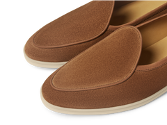 Stride Loafers in Cork Brown Glove Suede with Natural Sole