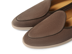 Stride Loafers in Fiji Taupe Glove Suede with Natural Sole