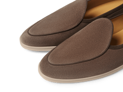 Stride Loafers in Fiji Taupe Glove Suede with Natural Sole