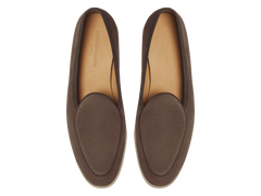 Stride Loafers in Fiji Taupe Glove Suede with Natural Sole