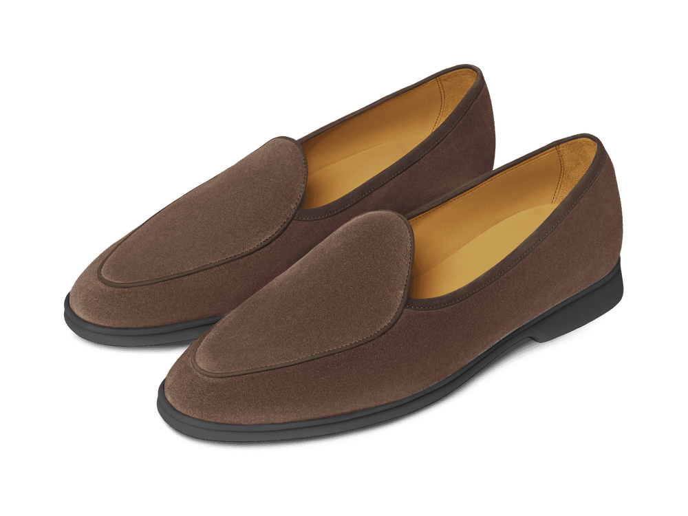 Stride Loafers in Deep Taupe Suede Dark Sole
