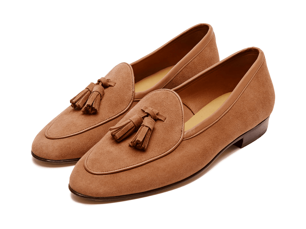 Sagan Classic Tassel Loafers in Moyen Brown Asteria Suede