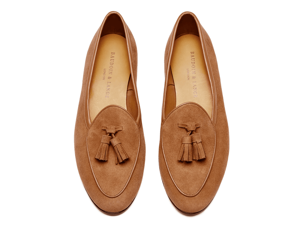 Sagan Classic Tassel Loafers in Moyen Brown Asteria Suede