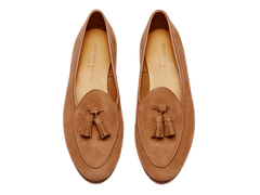 Sagan Classic Tassel Loafers in Moyen Brown Asteria Suede