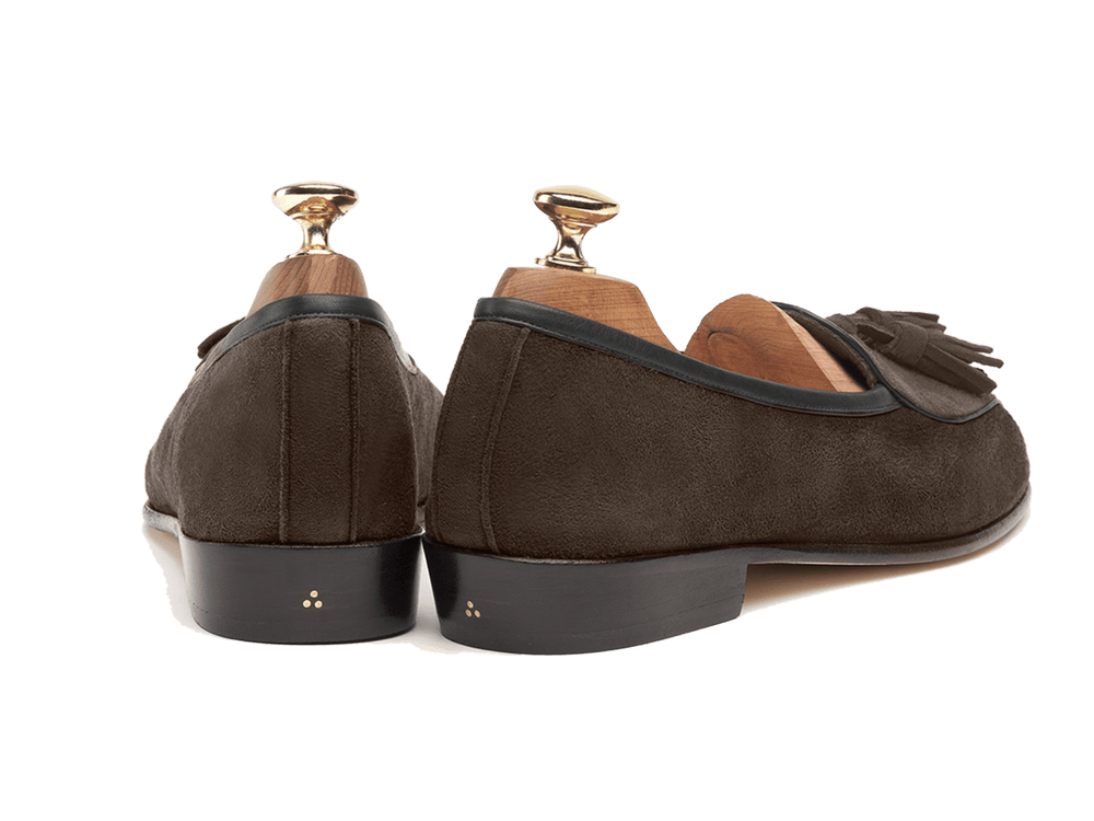 Sagan Classic Tassel Loafers in Lusitanias Dark Brown Asteria Suede