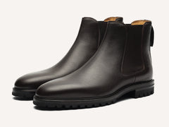 Ribot Boots in Dark Brown Hatch Grain Calf