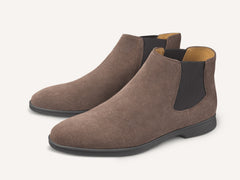 Rover Boots in Deep Taupe Glove Suede Dark Sole