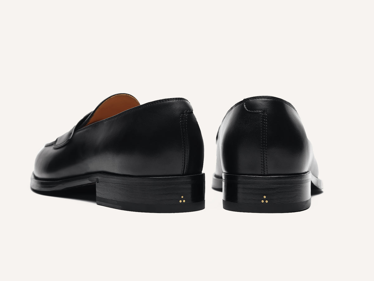Berkeley Penny Loafers in Black Calf