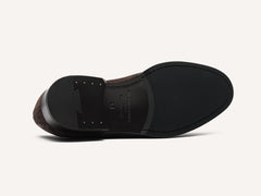 Berkeley Penny Loafers in Dark Brown Hatch Grain Calf