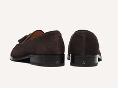 Hertford Tassel Loafers in Dark Brown Suede
