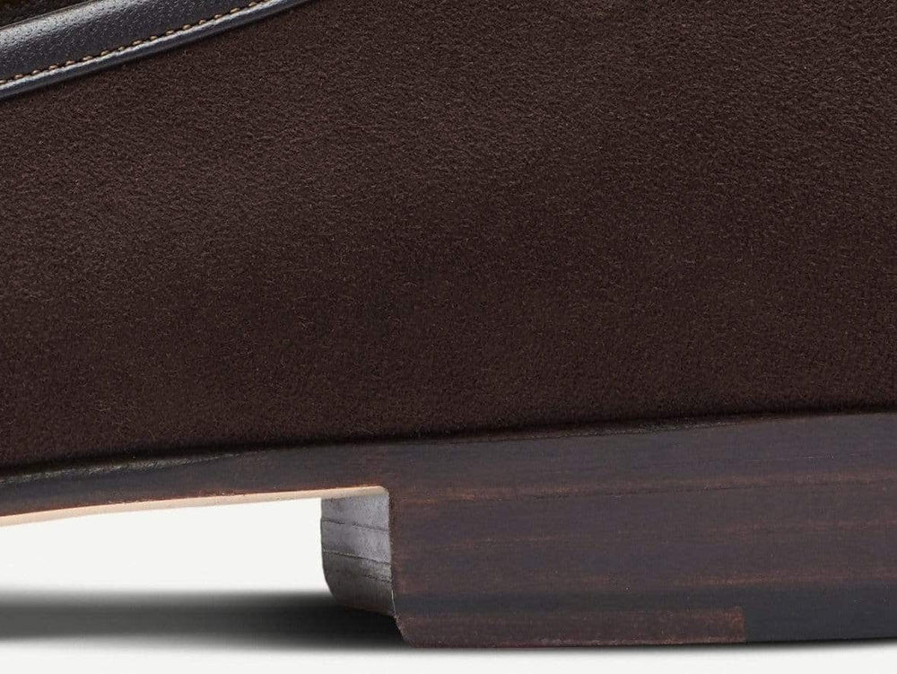 Sagan Classic Tassel Loafers in Lusitanias Dark Brown Asteria Suede