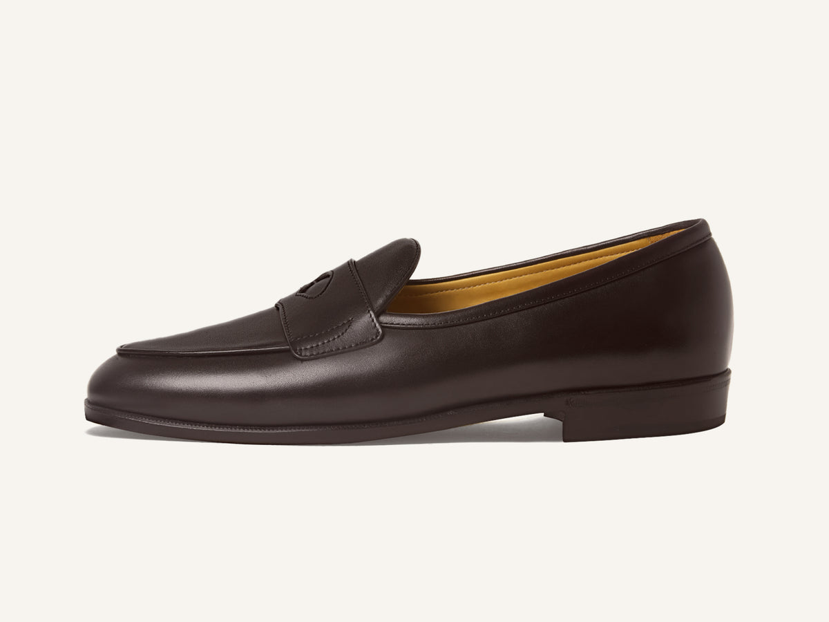 Grand Fleurus Penny Loafers in Dark Brown Noble Calf