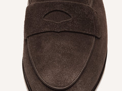 Grand Fleurus Penny Loafers in Dark Brown Shield Suede