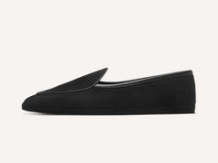 Lune Slippers in Black Luxe Suede