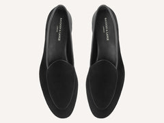 Lune Slippers in Black Luxe Suede