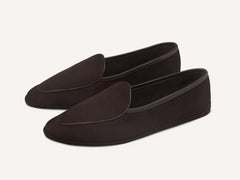 Lune Slippers in Dark Brown Luxe Suede