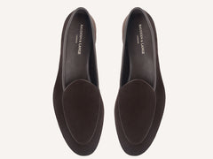 Lune Slippers in Dark Brown Luxe Suede