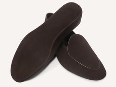 Lune Slippers in Dark Brown Luxe Suede