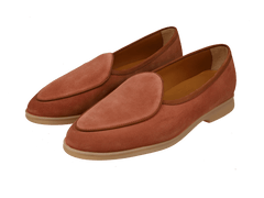 Stride Loafers in Orange Glove Suede Caramel Sole
