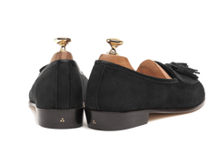 Sagan Classic Tassel Loafers in Obsidian Black Asteria Suede