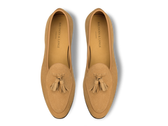 Sagan Classic Tassel Loafers in Sahara Asteria Suede