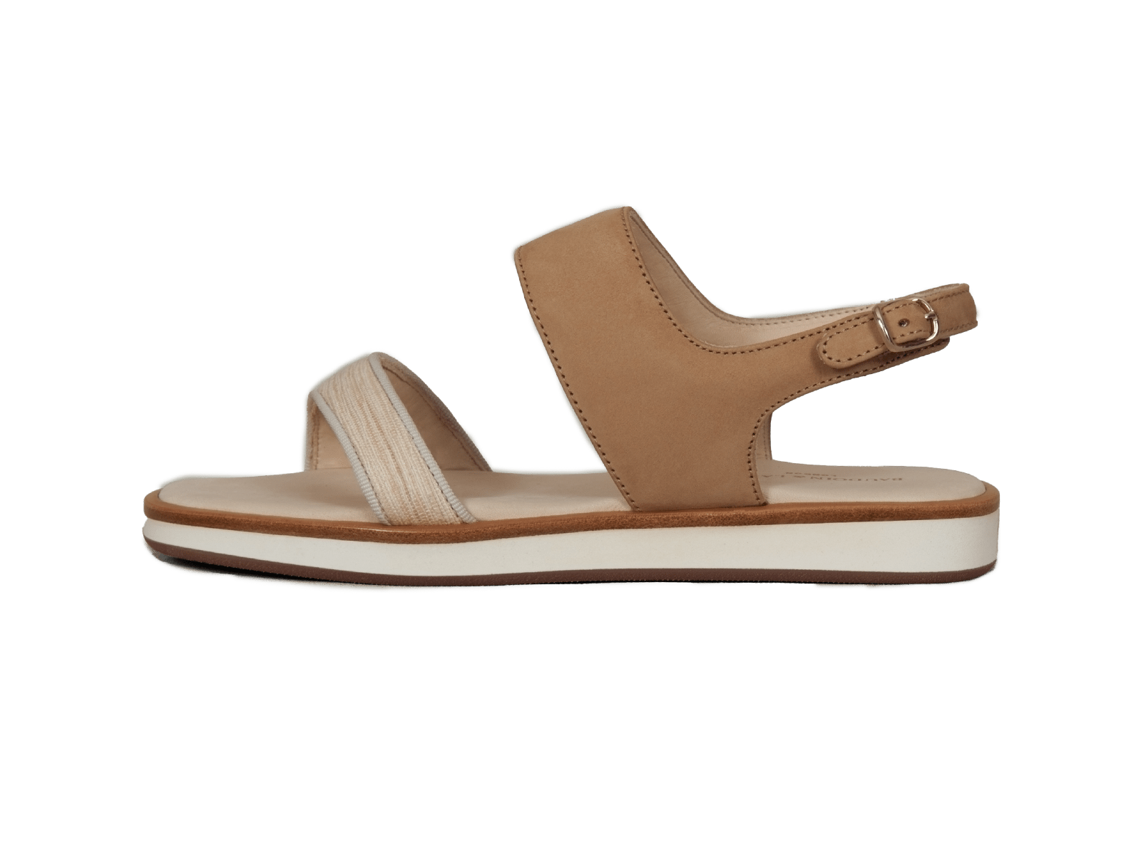 Nuage Sandal in Natural Silk and Nubuck