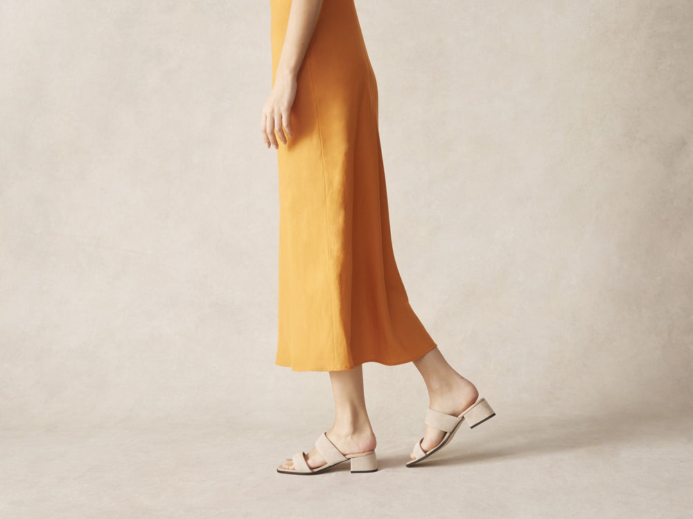 Plume Hi Sandal in Albâtre Luxe Suede and Nappa