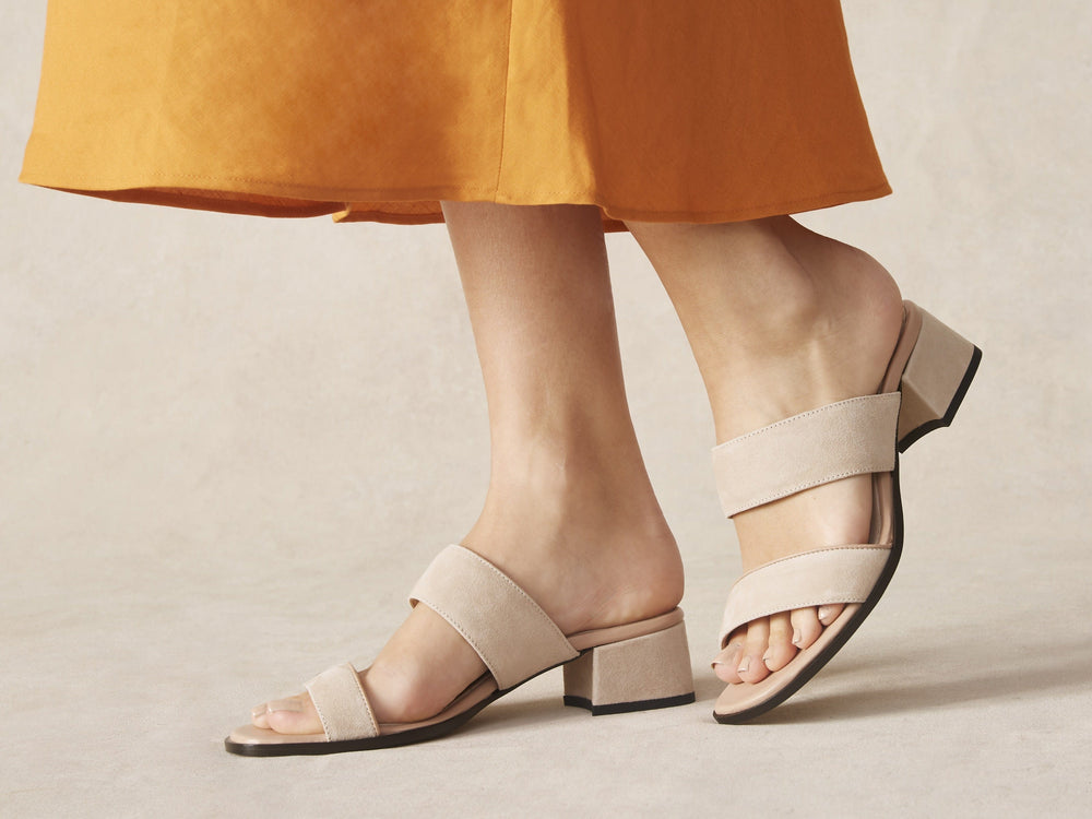 Plume Hi Sandal in Albâtre Luxe Suede and Nappa